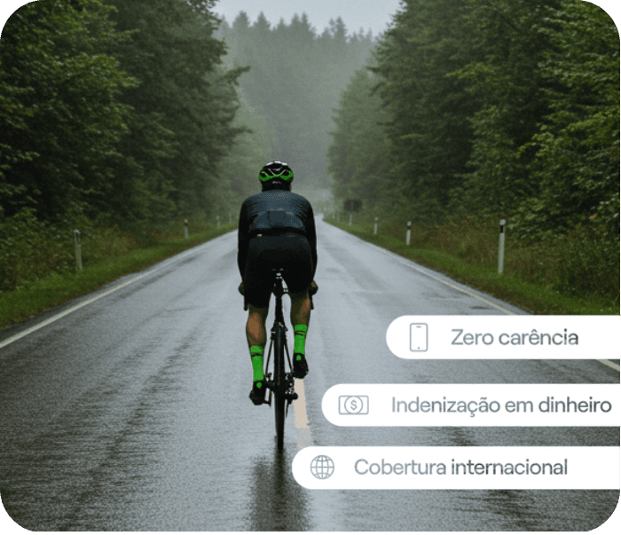 Pessoa pedalando de bicicleta na estrada